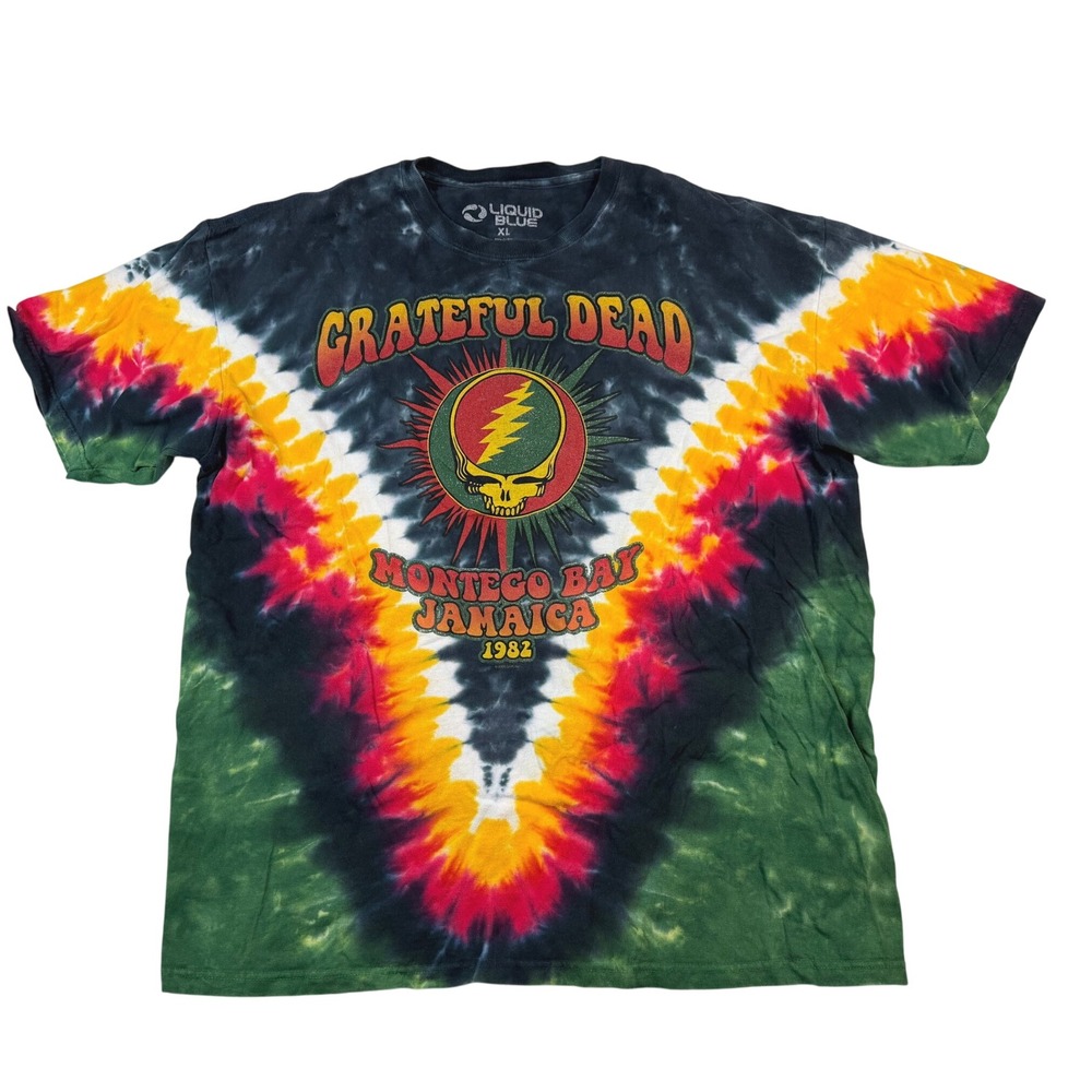 Liquid Blue Grateful Dead Montego Bay Jamaica 1982 Tie Dye Shirt XL